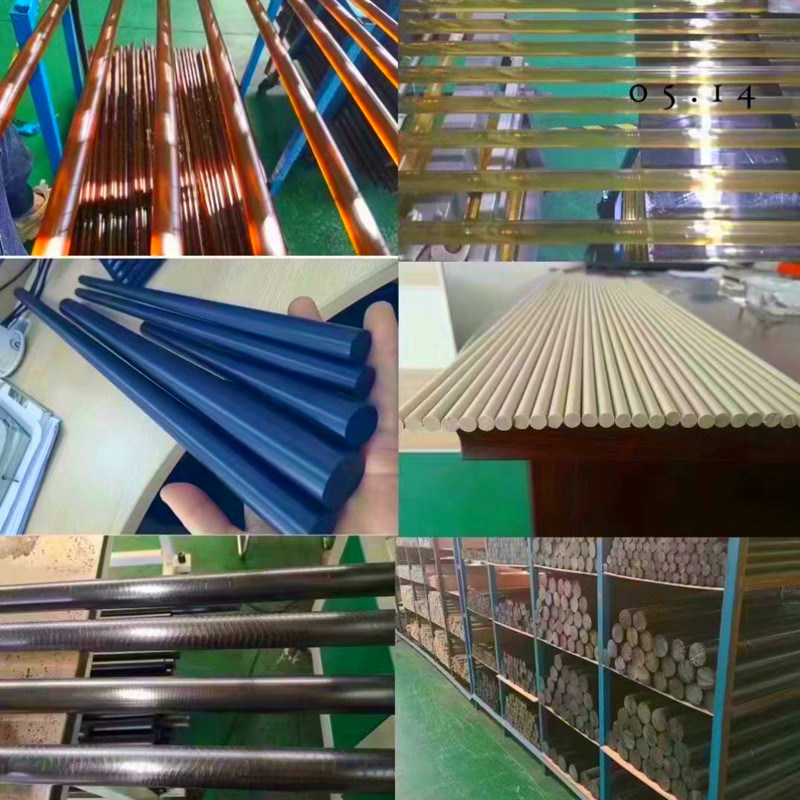 Desconto Haste de nylon azul, haste redonda de plástico de nylon pa66